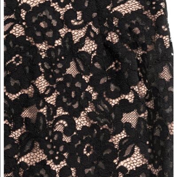 H&M Black Beige Lace Pencil Career Skirt - Size XS, 0 - Picture 3 of 3
